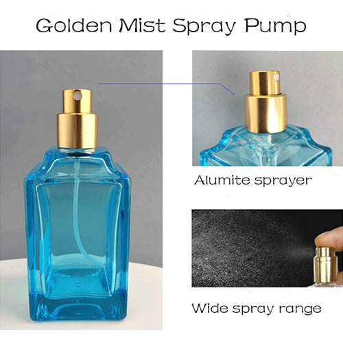 blue glass perfume bottle